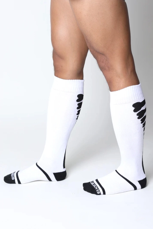 CHAUSSETTES HAUTES CELLBLOCK13 BONES – BLANC