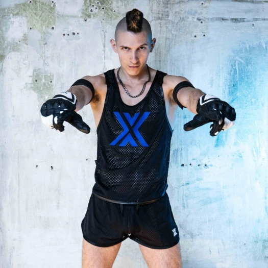 DÉBARDEUR AIRCOOL – NOIR X BLEU