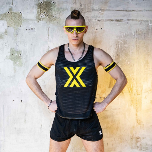 DÉBARDEUR AIRCOOL NOIR X JAUNE - BOXER BARCELONA