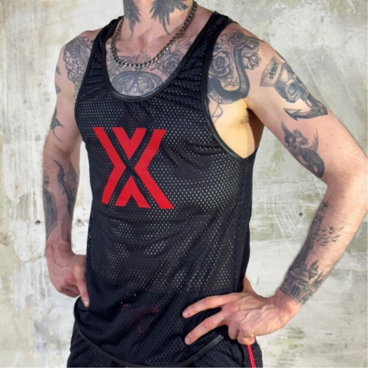 DÉBARDEUR AIRCOOL NOIR X ROUGE - BOXER BARCELONA