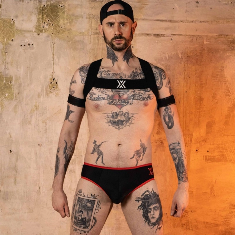 MOONSHINE ASS OPEN NOIR/ROUGE - BOXER BARCELONA