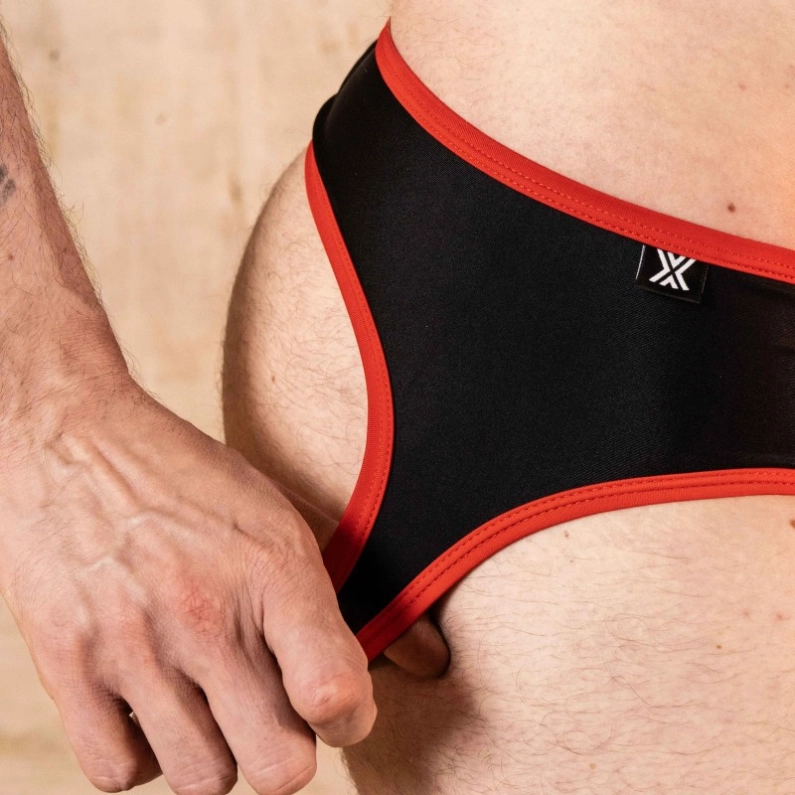 MOONSHINE ASS OPEN NOIR/ROUGE - BOXER BARCELONA