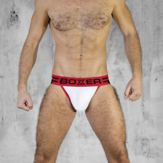 JOCKSTRAP SPORT-X BLANC/ROUGE - BOXER BARCELONA