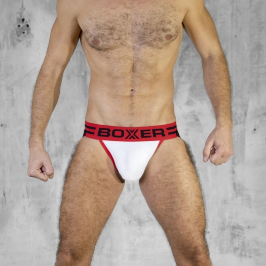 JOCKSTRAP SPORT-X CANALÉ – BLANC/ROUGE