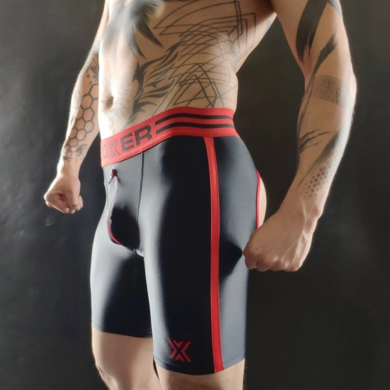 SHORT BITCH NOIR/ROUGE - BOXER BARCELONA