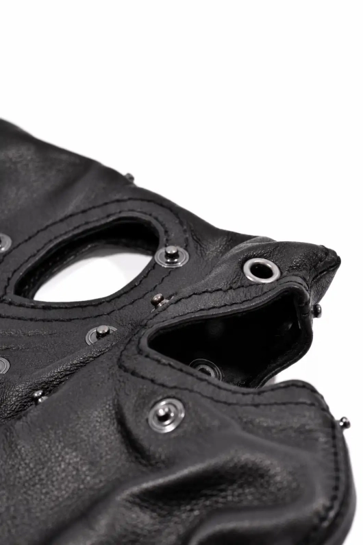 CAGOULE EN CUIR IEM AVEC CACHES AMOVIBLES