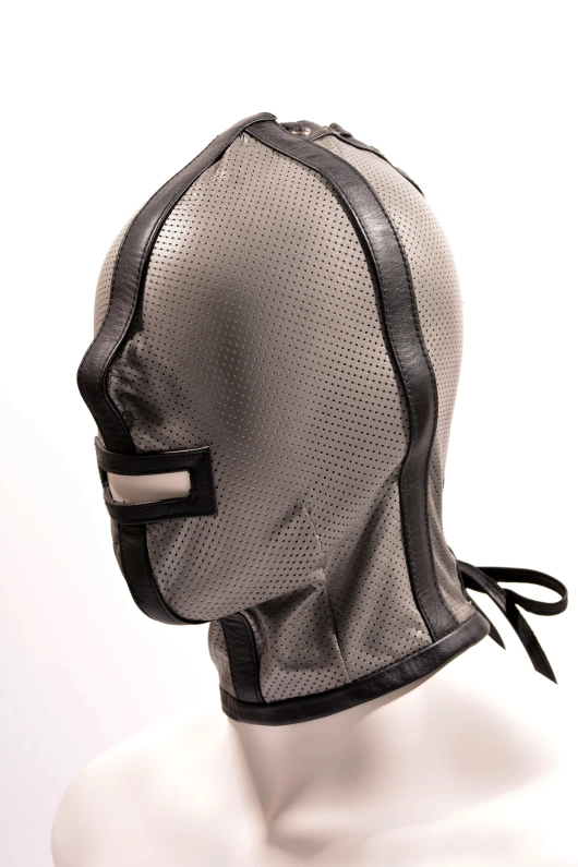 CAGOULE IEM EN CUIR PERFORÉ – GRIS