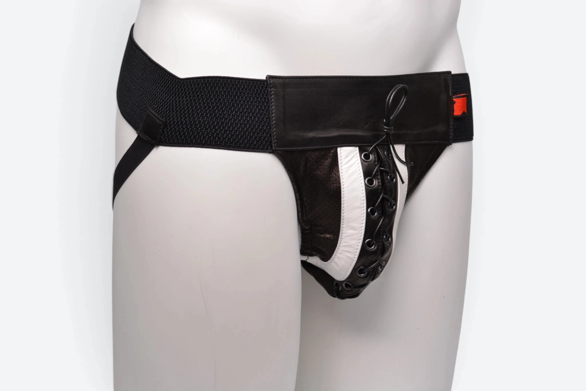 JOCKSTRAP MICROPERFORÉ AVEC LACET – BLANC