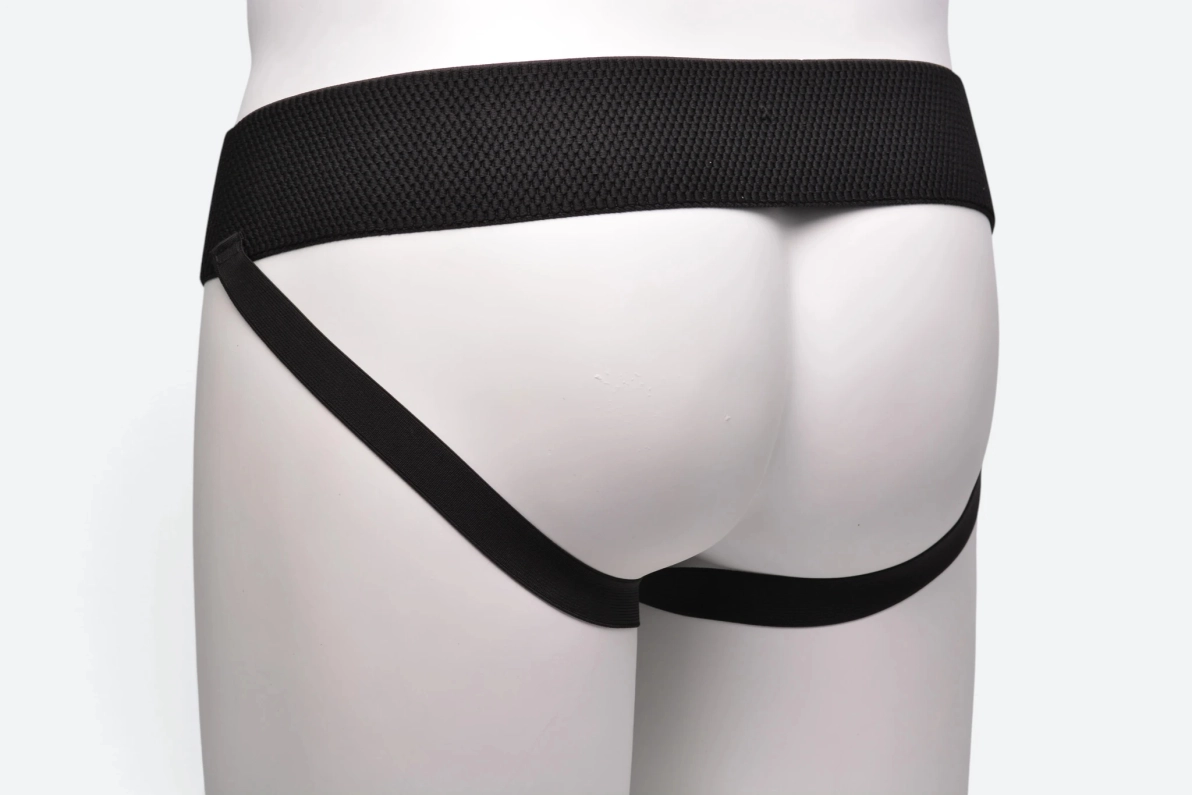 JOCKSTRAP IEM EN CUIR MICROPERFORÉ AVEC ZIP – ROUGE