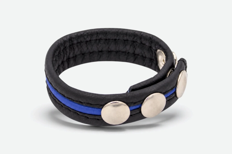 COCKSTRAP À BANDE COLORÉE – BLEU