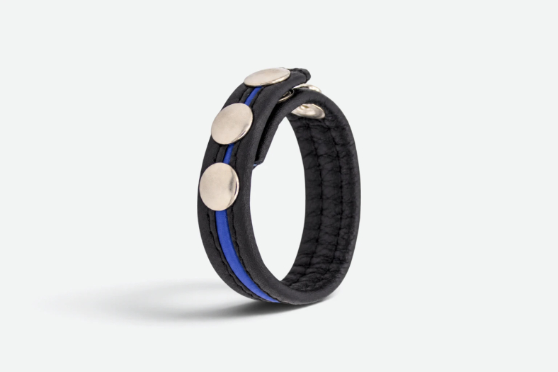 COCKSTRAP À BANDE COLORÉE – BLEU