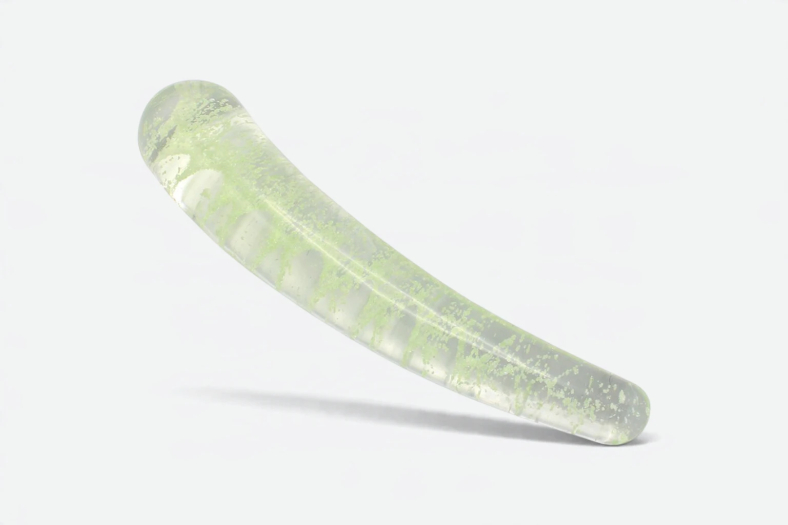 GODE INCURVÉ EN VERRE PHOSPHORESCENT